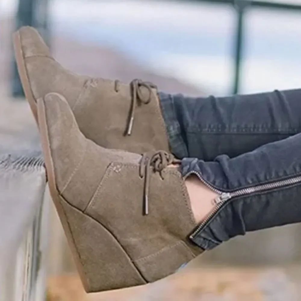 Women's TOMS Taupe Suede Ankle Boots